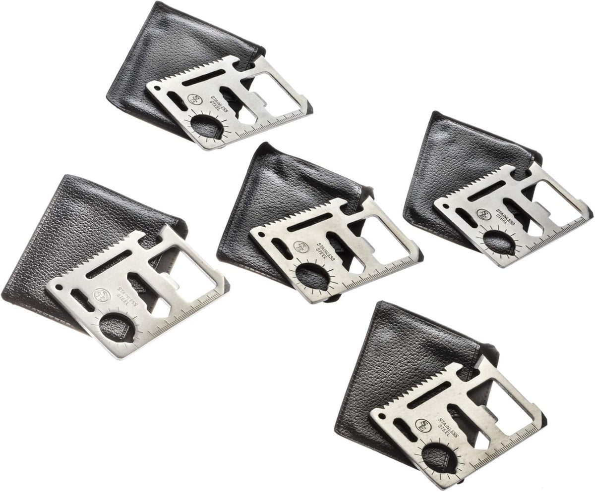 Survival Pocket Tools Set - 11-Function Stainless Steel Multi-Tool (Pack of 5) - MT908-5