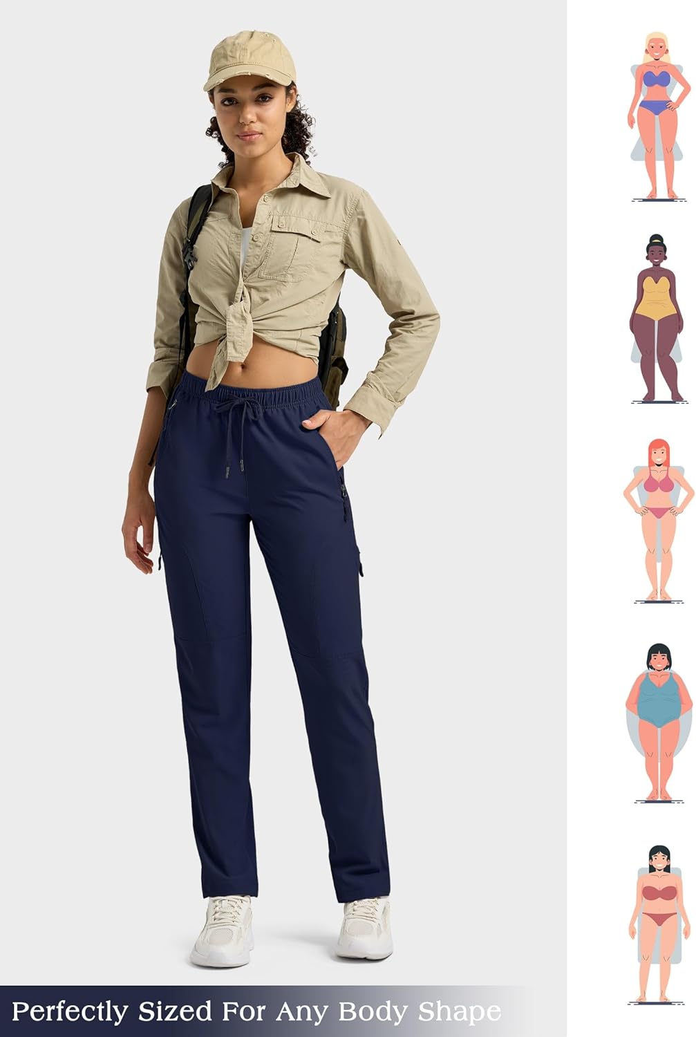 Willit Women's Hiking Pants - Lightweight Quick-Dry Cargo Design | Water-Resistant, Multiple Sizes Available