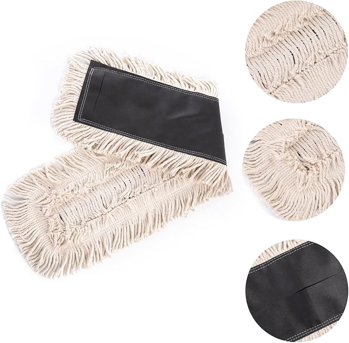 Matthew Cleaning 36'' High Strength Disposable Dust Mop Cotton Cut-end Yarn Mop Replacement Heads for Residential & Commercial Fit Standard Dust Mop Frames, Hardwood, Laminate, Concrete Floors 6Pack
