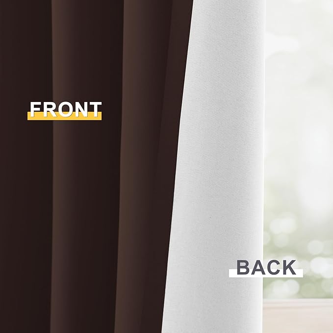 Yakamok 100% Blackout Curtain Panels 84 inches Cold and Light Blocking Drapes