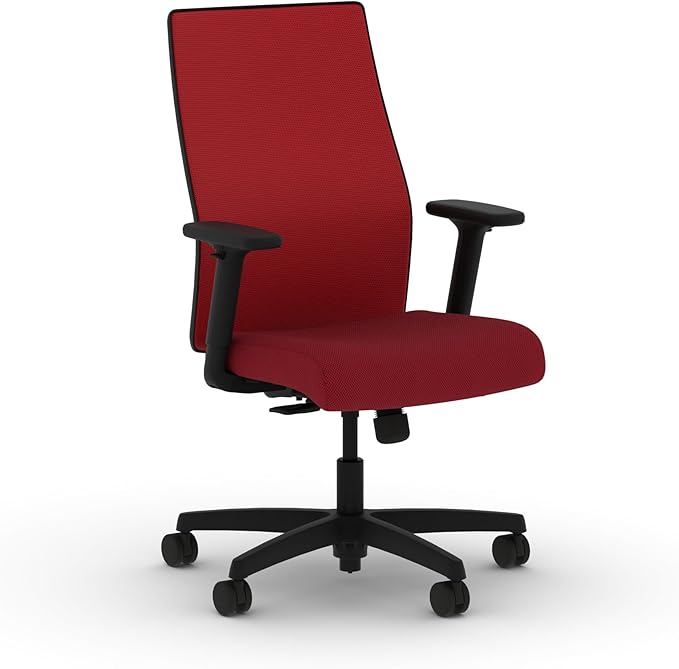 HON Ignition 2.0 Mid Back Task Chair, Spectrum Mesh, Standard Synchro-Tilt Control, Office Chair with Lumbar Support, Height and Width Adjustable Arms, Black Frame, Bullseye