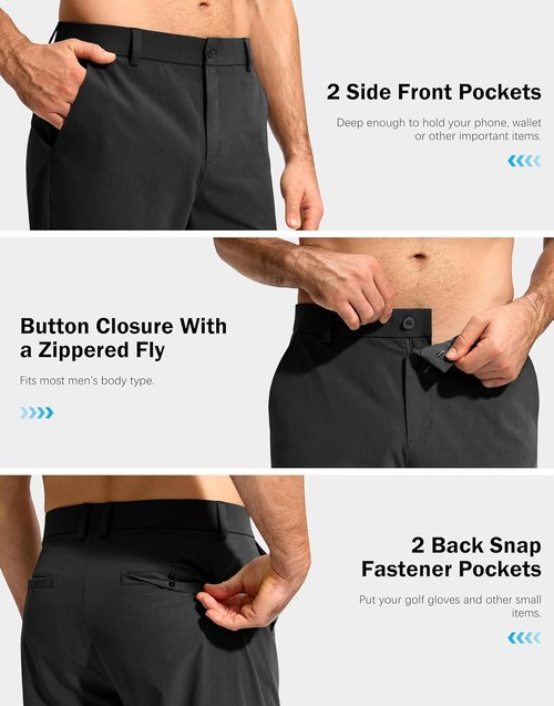 G Gradual Men's Golf Pants - Lightweight Stretch Casual Slacks | 30"/32"/34" with 4 Pockets