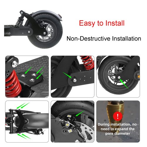 MIMIRACLE Electric Scooter Rear Suspension Kit Compatible with Xiaomi M365 1S Electric Scooter Shock Absorber Rear Suspension Fork Set -M365/1S Red
