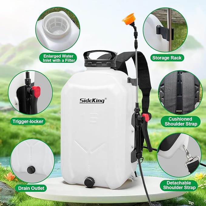 4.2 Gallon Backpack Sprayer Battery Powered, 100 PSI Electric Garden Sprayer Compatible with Makita 12V Battery, Weed Sprayer with Telescopic Wand & 4 Nozzles for Lawn, Yard & Pest Control