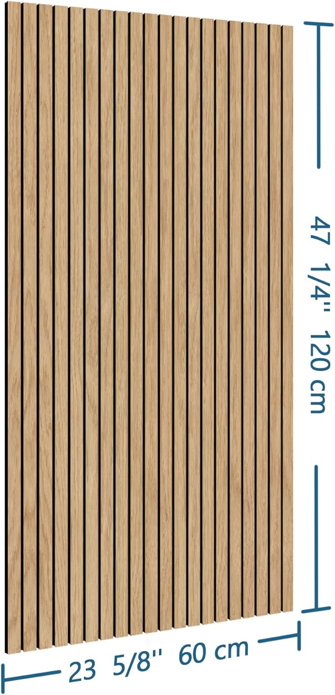 4-Piece Wood Slat Wall Panel for Interior Wall Decor Noise Cancelling 47.2" x