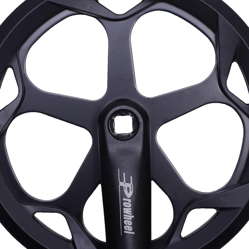 PROWHEEL 152MM/160MM/165MM/170MM/175MM Bike Crankset,46T/48T/52T Steel Chainring Bike Crank Arm Set,Double ChainWheel and Replacement Chain Guard,Compatible with City Bike,MTB,Electric Bicycle,Cargo