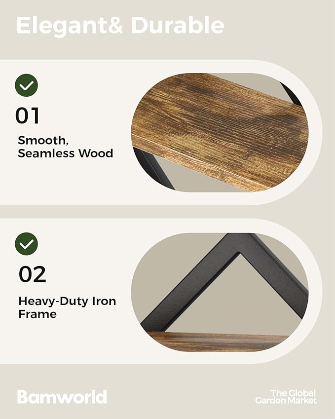 Bamworld Floating Shelves for Wall Planters for Indoor Plants Hanging Shelves