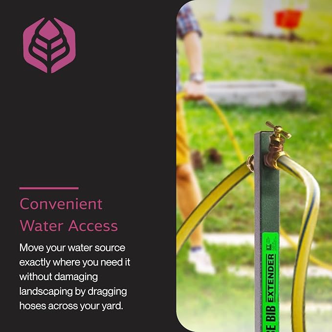 Yard Butler IHBE-6 Garden Hose Bib Extender - Durable Hose Stand for Keeping It Elevated - Convenient Garden Accessory - Rust-Resistant - Anti-Kink Design - Easy Installation