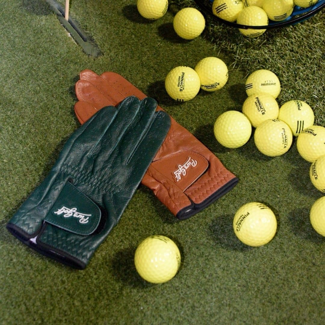 PUR3 Cabretta Leather Golf Gloves - 2 Pack Heritage Collection with Putting Aim Ball Marker | Men's Left & Right Hand