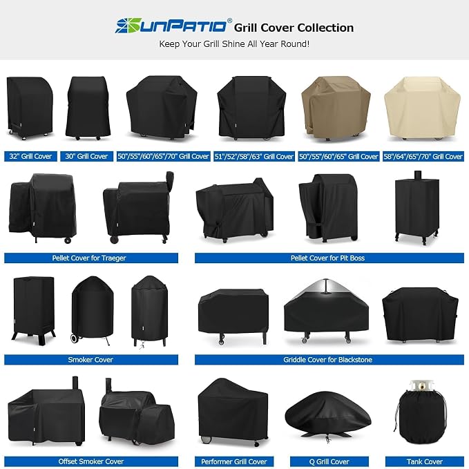 SunPatio Grill Cover 48 Inch for Outdoor Grill, Heavy Duty BBQ Cover with Waterproof Sealed Seam, FadeStop Material, All Weather Resistant Compatible for Weber CharBroil Nexgrill and More, Taupe