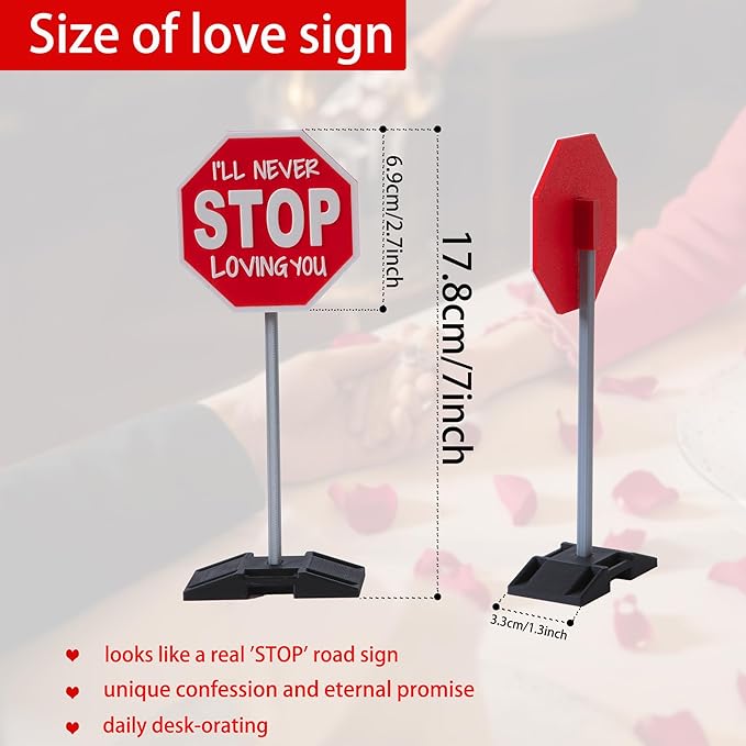 I'll Never STOP Loving You Sign - Anniversary Present Valentine's Decoration Mini Funny Desk Decor I Love You Sign Desk Plaque Valentines Gift Christmas Gift for Women Men Boyfriend Girlfriend