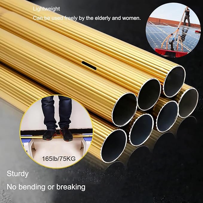 Water Fed Telescopic Window Cleaning Pole Kit 5m/17FT Extendable Brush for Solar Panel Washing Conservatory Roof Cleaning Equipment