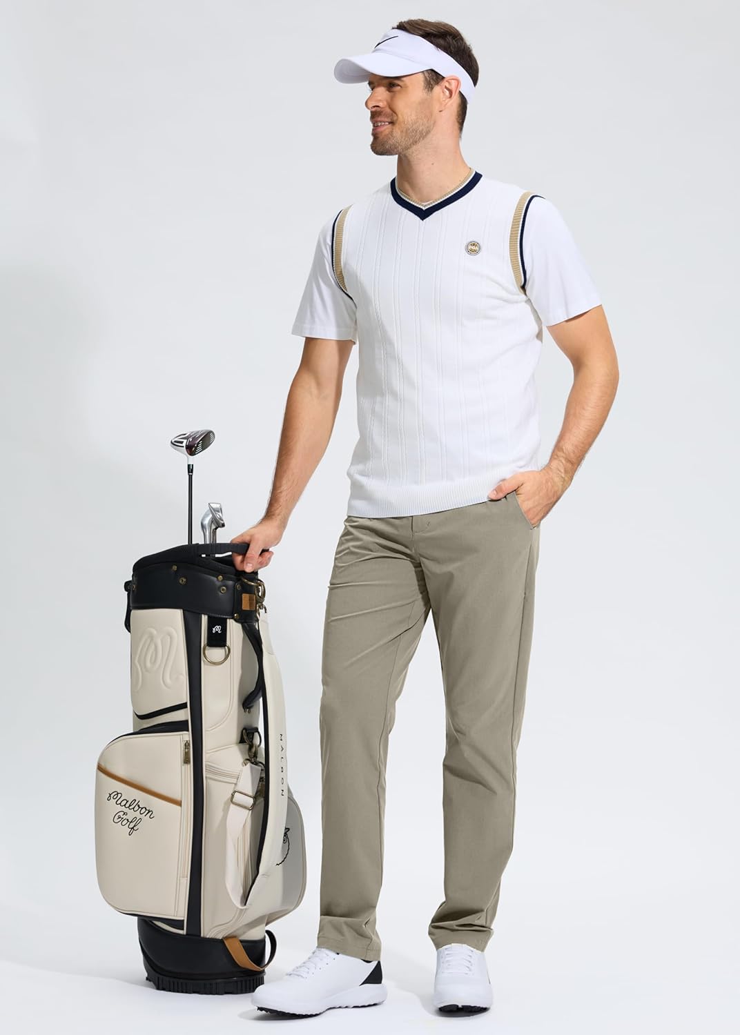 Pudolla Men's Golf Pants - Lightweight Stretch Casual Slacks with Pockets | Quick Dry, Comfy Fit (30"/32"/34")