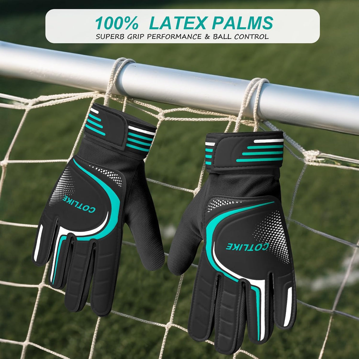 Skiennix Soccer Goalie Gloves - Youth Goalkeeper Gloves for Kids 8-12 | Strong Grip, 100% Latex, Breathable Design