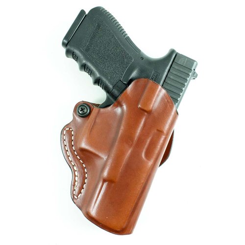 DeSantis Mini Scabbard, Gun Holster with Secure Grip, Fits Smith & Wesson J-Frame, Carry Behind the Hip, Leather Molded Pistol Holster, Tension Device, Right Hand Draw, Unisex, Black