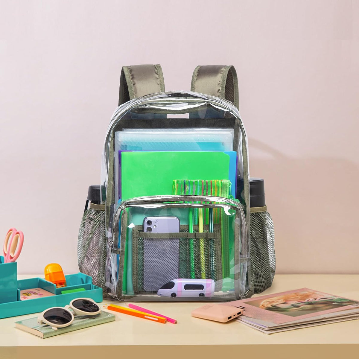 Vorspack Clear Backpack - Heavy-Duty PVC Transparent Design for College & Work | Durable & Stylish
