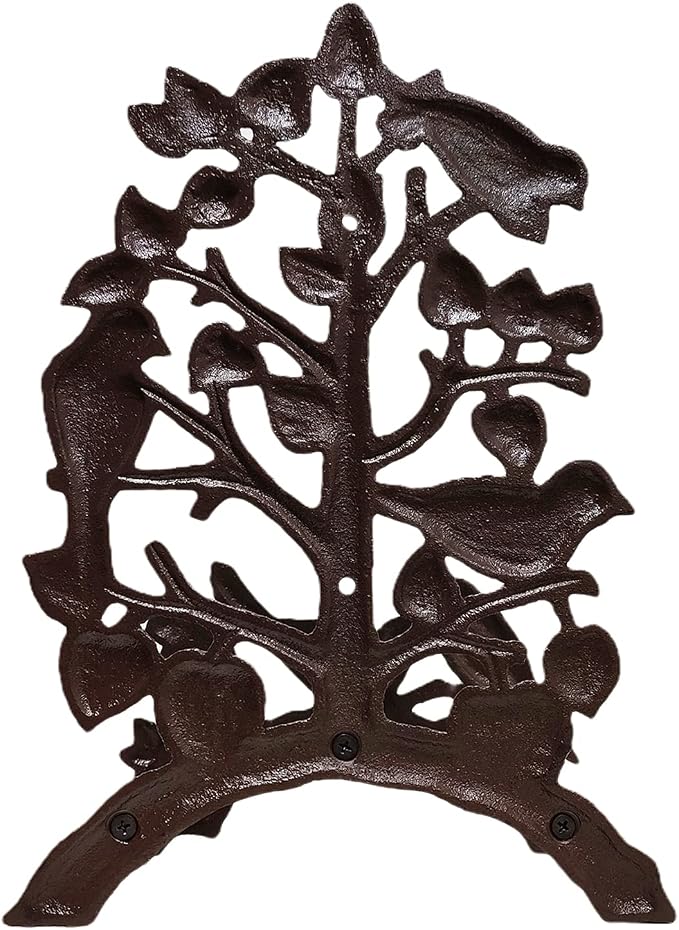 Garden Hose Holder Cast Iron Heavy Duty Water Hose Hanger, Outside Wall Mount, Solid Metal Decorative Rack/Organizer/Stand, Easy to Install, Hold Up to 50/75/100 ft (Hose holder - Hummingbird)