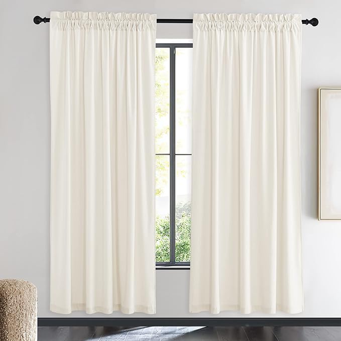 NICETOWN Luxury Velvet Curtains 72 inches, Sound Reducing Heavy Matt Solid Rod