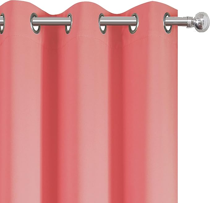 LEMOMO Blackout Curtains 42 x 84 inch/Coral Curtains Set of 2 Panels/Thermal