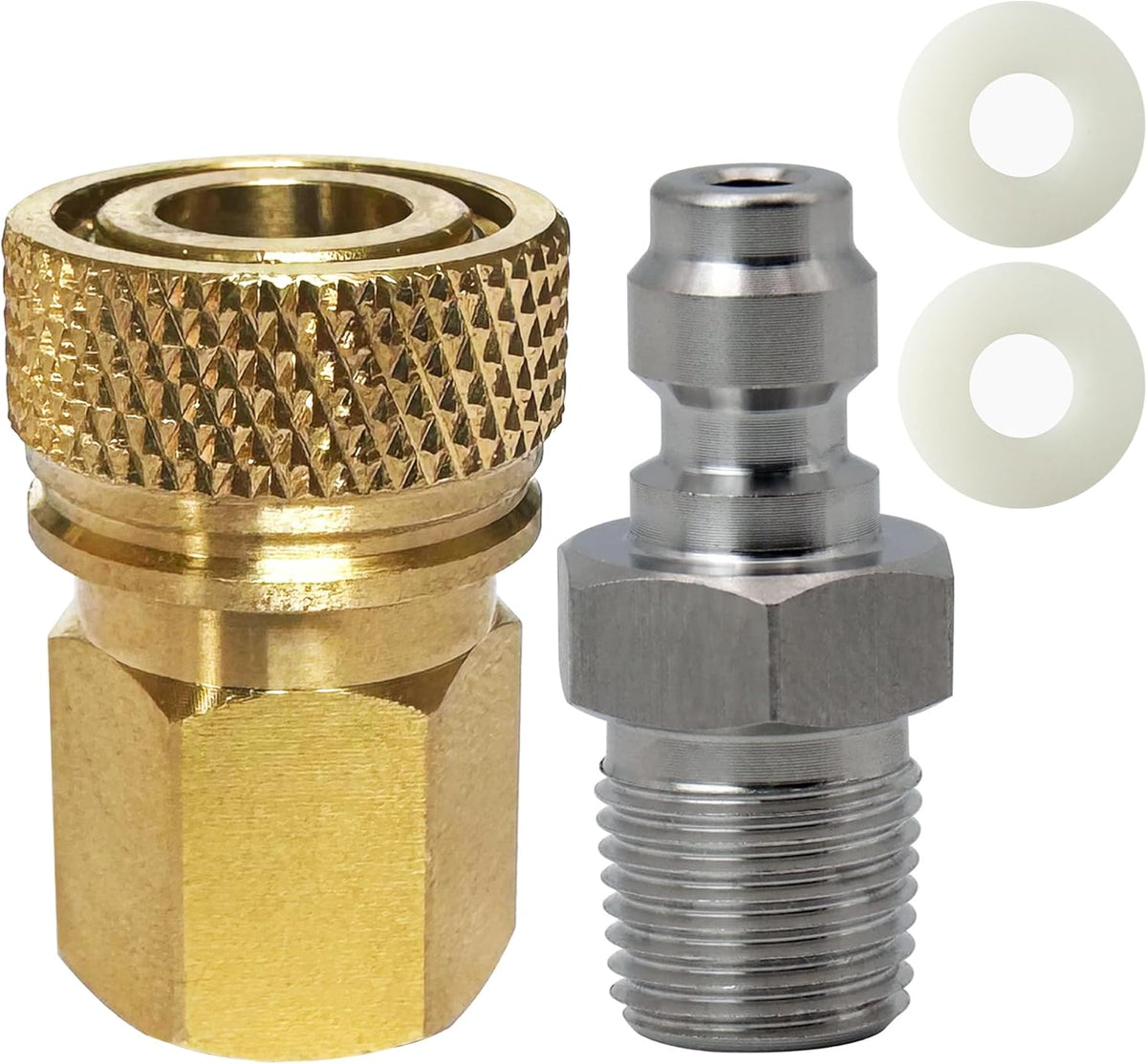 Skiennix Quick-Disconnect Set | 1/8 NPT Female Connector & 8mm Male Plug - Durable Copper & Stainless Steel