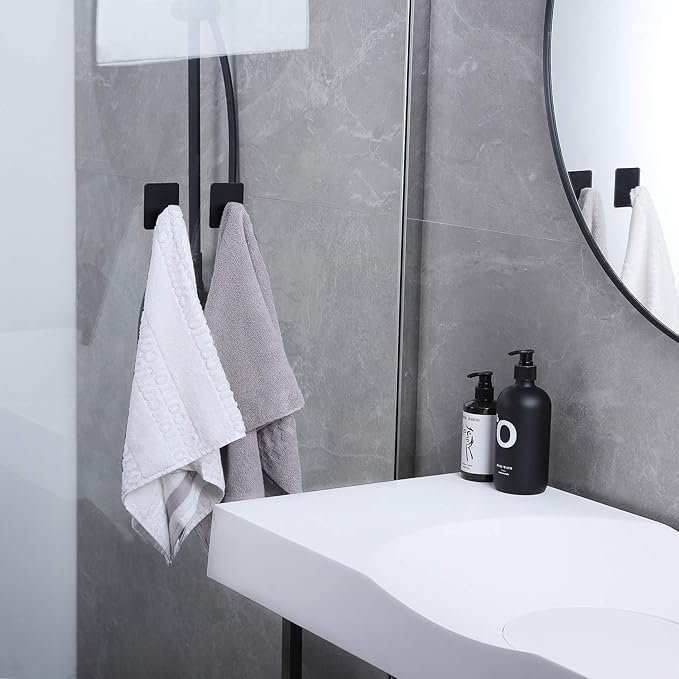 DELITON 8 Pack Adhesive Towel Hooks