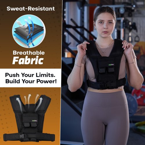Adjustable Weighted Vest for Men & Women – 20 lbs Compact Fitness Vest with Durable Oxford Cloth, Ideal for Running, Cardio, CrossFit, Gym, Core Balance, Posture Support, and Strength Training