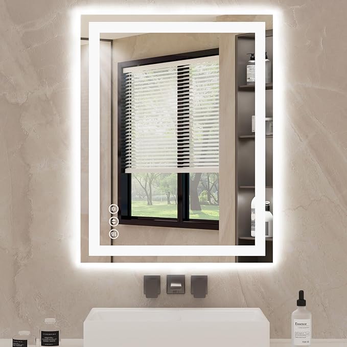 30X36 LED Bathroom Mirror with Lights, Backlit + Front Lit, Lighted Bathroom