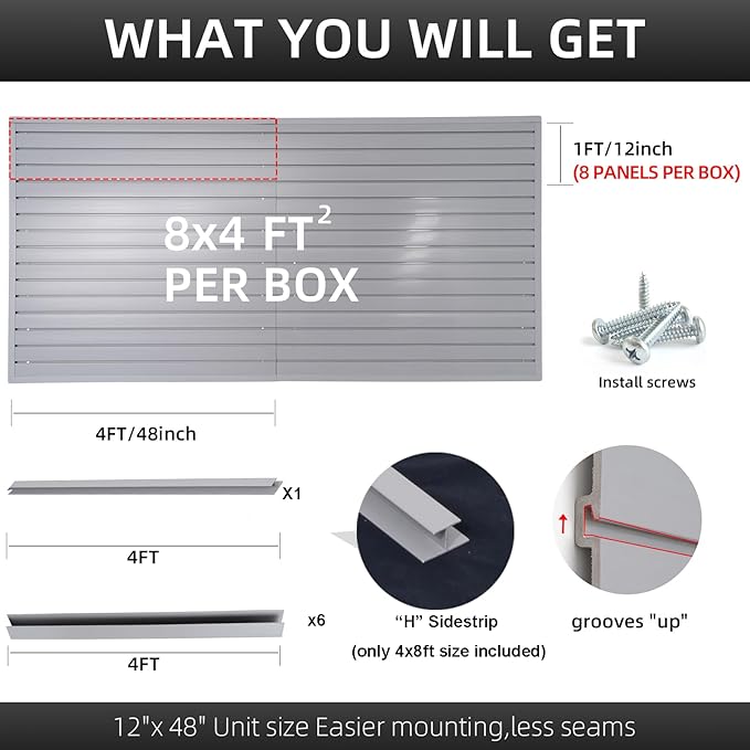 Slat Wall Paneling Garage Wall Organizer, Slat Board PVC Wall Panels Garage