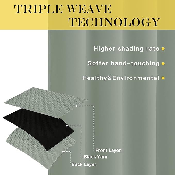 NICETOWN Sage Green Blackout Curtains & Drapes