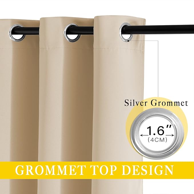 NICETOWN Sliding Door Curtain for Living Room, 1 Panel, Biscotti Beige