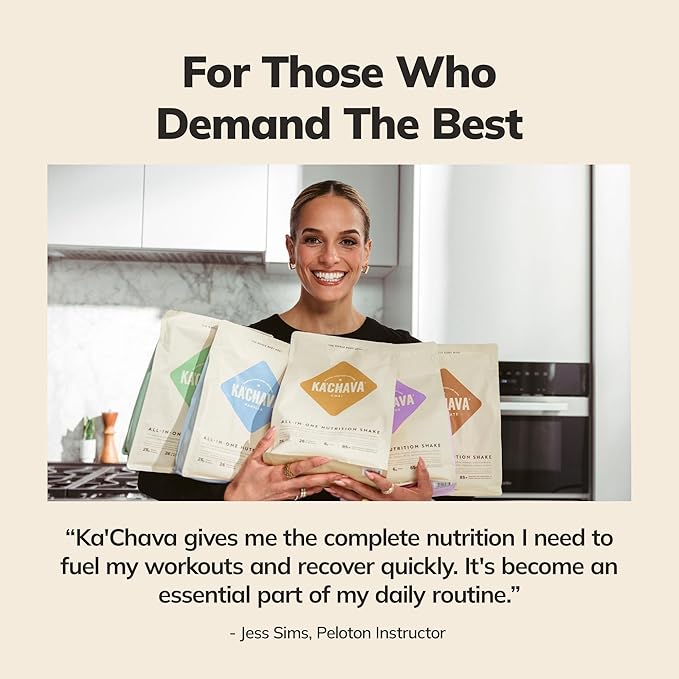 Ka’Chava All-In-One Nutrition Shake Blend, 5 Flavor Sample Pack, 5 Servings, 85+ Superfoods & Nutrients, Meal Replacement, Greens Plant-Based Superfood Powder Protein Drink, Digestive Enzymes & Probiotics, Vegan Dairy Gluten Free