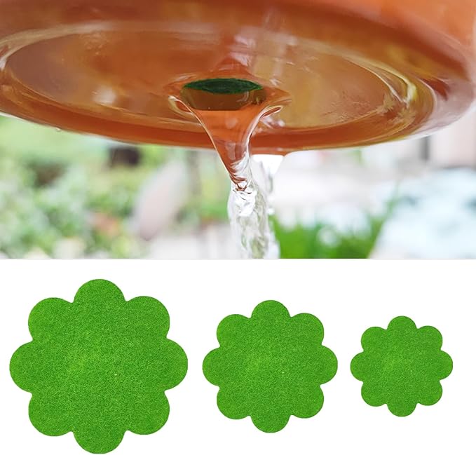 60 Pack Plant Pot Hole Pads Fiber Fabric Instead of Mesh Pad Drainage Hole Cover Pad Fine Filter Non Dirt Bottom Screen Layer Stopper to Prevent Soil Loss Planters Pots Watering