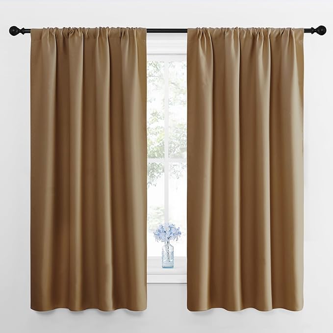 NICETOWN Kitchen Curtains, Short Blackout Drapes, 34 in x 45 in, Thermal