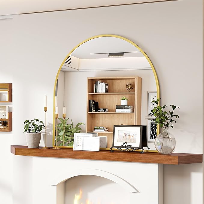 VooBang Wide Arched Wall Mirror, 31 x 32 inch Arch Bathroom Mirror, Wall