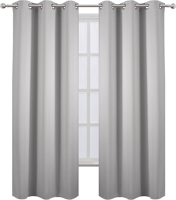 LEMOMO Blackout Curtains 42 x 84 inch/Light Grey Curtains Set of 2