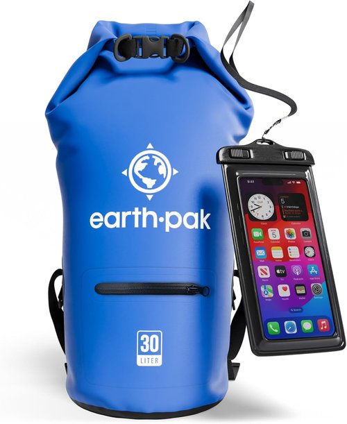 Earth Pak Waterproof Dry Bag - Durable Backpack with Zippered Pocket for Ultimate Gear Protection