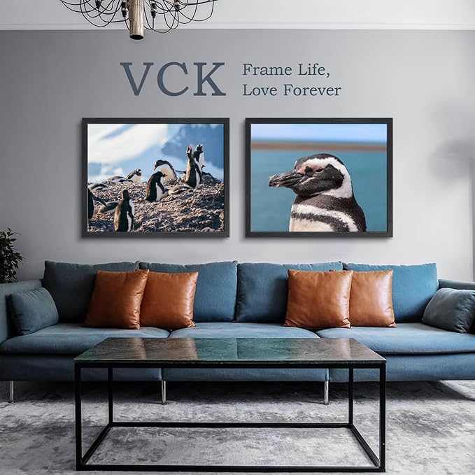 VCK 24x30 Poster Frame Set of 4 - Black, Gallery-Quality Wood Picture Frames, 1.1-Inch Wide Border, Polished Plexiglass, Vertical or Horizontal Wall Display for Photo/Art/Prints, Black