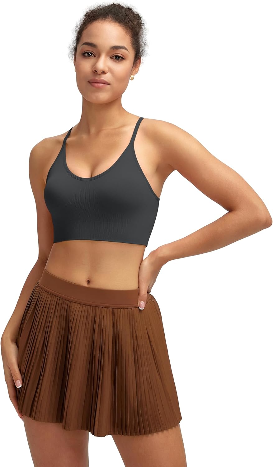 Running Girl Sports Bra - Seamless Crisscross Back Design | Medium Support with Removable Pads
