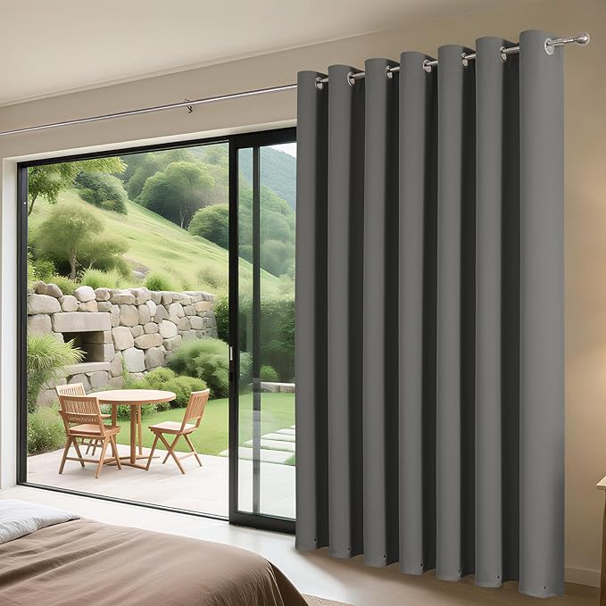 Joydeco Blackout Patio Sliding Door Curtains 90 Inches Long, Grommet Privacy
