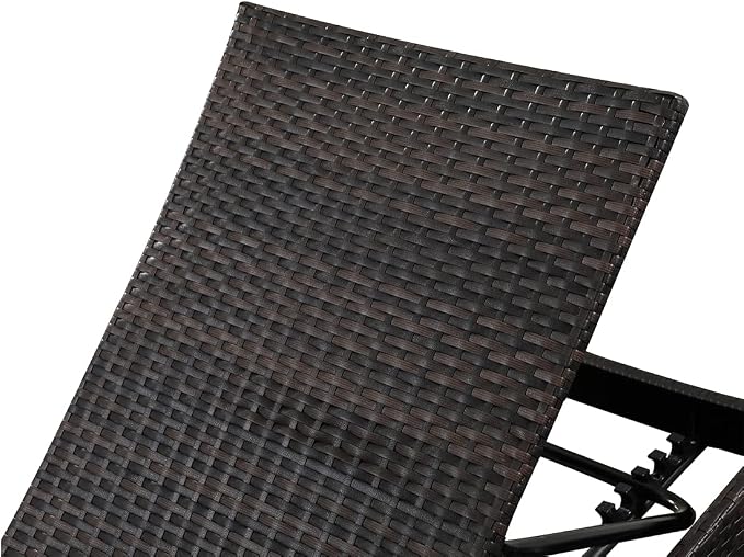 79'' Outdoor Wicker Reclining Lounge Chair Long Reclining Chaise Lounge Set Patio Rattan Double Chaise Lounge Lawn Sunbathing Chairs Beach Pool Backrest Recliners Set of 4