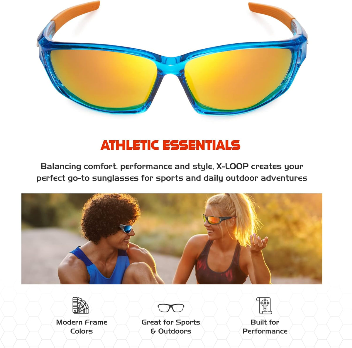 Polarized Sports Sunglasses for Men - UV400 Protection for Baseball, Running, Cycling & Golf