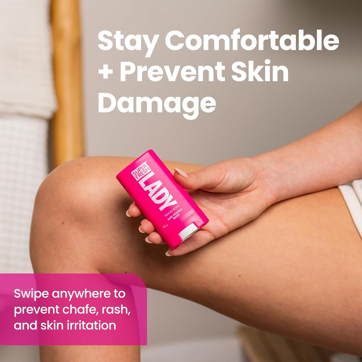 Skiennix Anti-Chafe Stick - Unscented Smooth Balm with Aloe for Thighs & Arms | 1.5 oz No-Mess Application