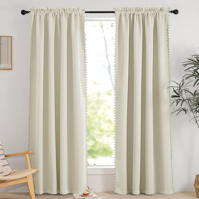 RYB HOME Bedroom Curtains 84 Inches Long Kids Curtains Blackout Window Drapes
