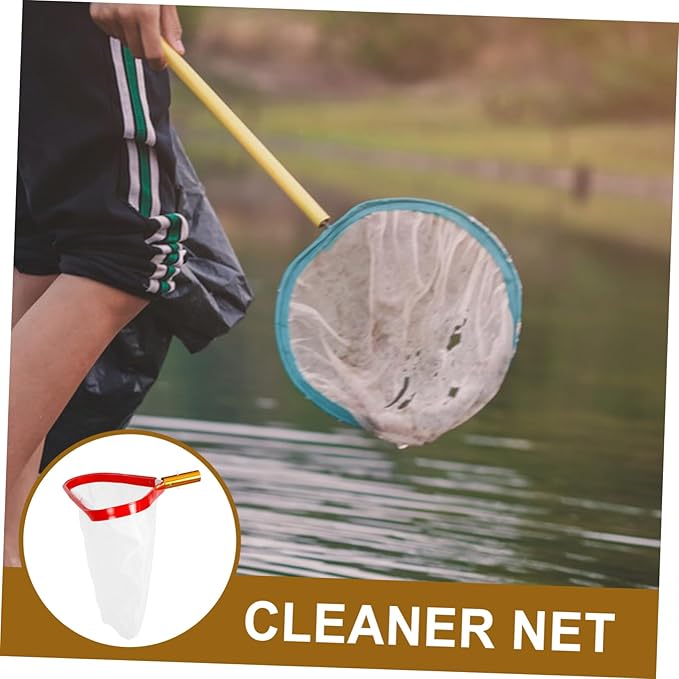 VANZACK 2pcs Leaf Net Swimming Pool Cleaning Supplies Pond Spoon Net Pool Fishing Net Fish Pond Cleaner Pool Scoop Net Pool Cleaning Net Accessories Pool Skimmer Tool Mesh Nets Aluminum