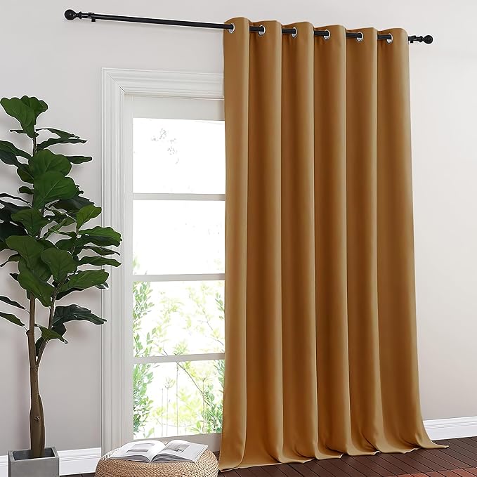 NICETOWN Blackout Sliding Glass Door Curtains, Room Darkening Thermal Insulated