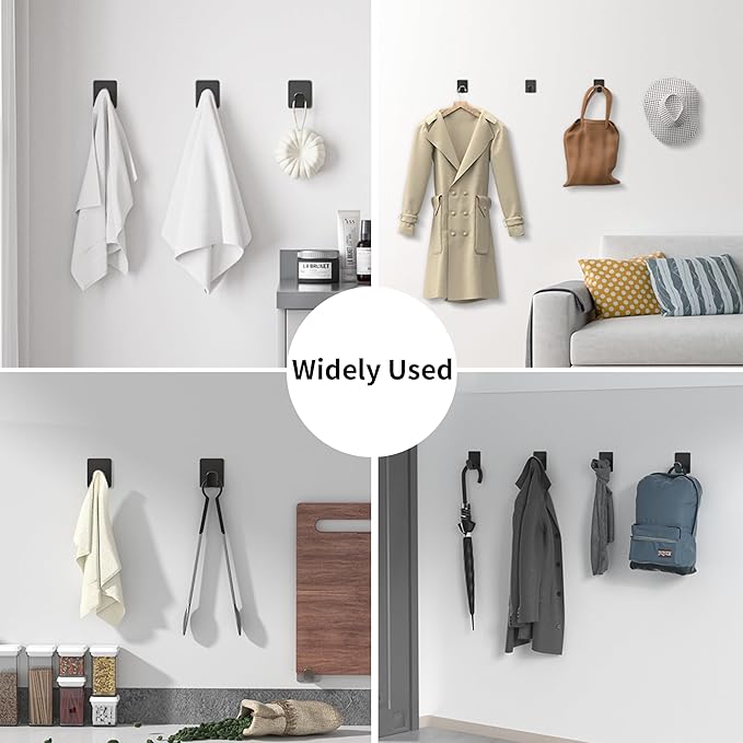 DELITON 8 Pack Adhesive Towel Hooks
