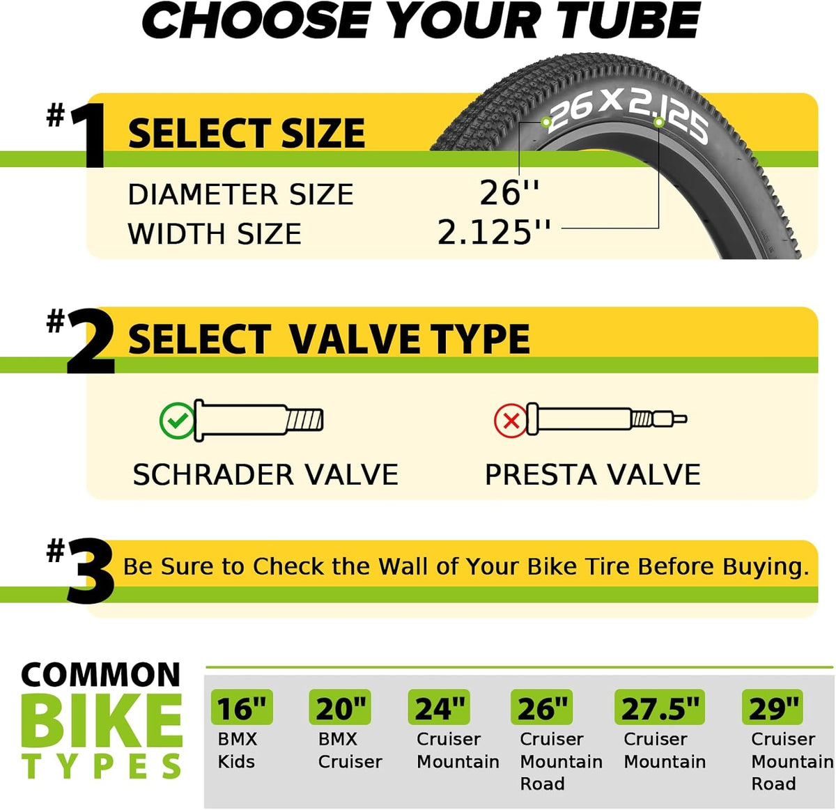 Skiennix Bike Inner Tube - 20/26" Butyl Tube with 35mm AV Schrader Valve & 2 Tire Levers | Durable & Versatile