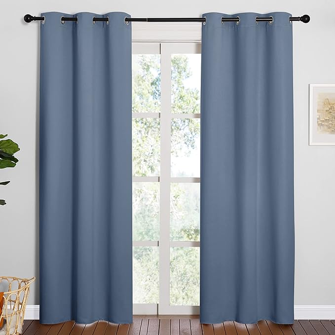 NICETOWN Triple Weave Thermal Insulated Ring Top Blackout Window Curtains
