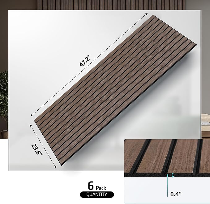 6 Pack Acoustic Wall Panels, 47.2" X 23.6" Sound Absorbing Panels, Decorative