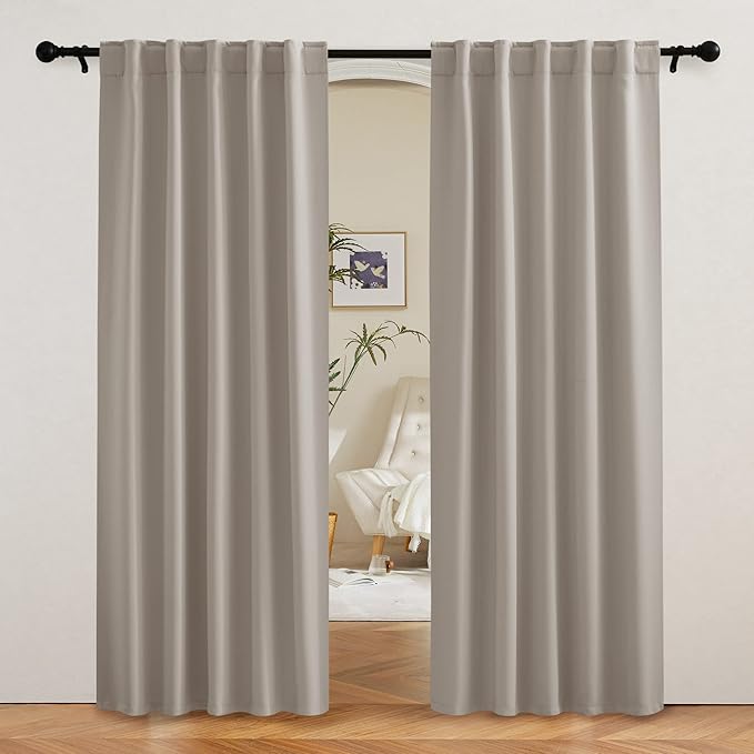 RYB HOME Blackout Curtains for Living Room, Privacy Thermal Insulating Window